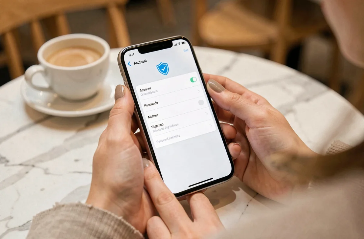 Mains tenant un smartphone pour gérer et sécuriser un compte Arkevia depuis une application mobile