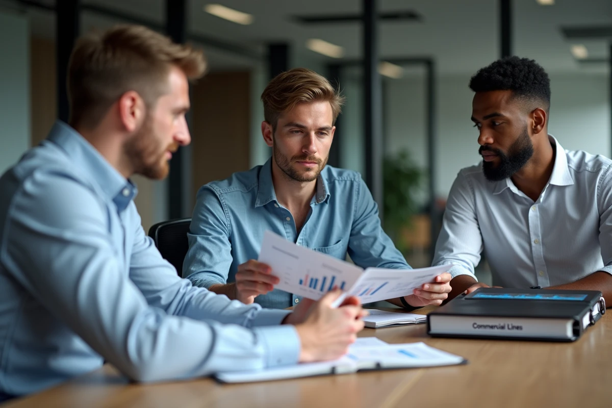 Groupe de trois professionnels d