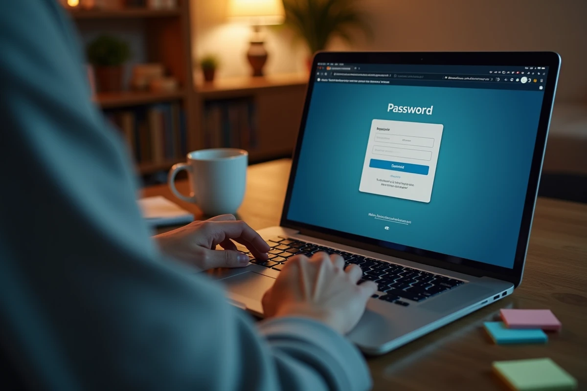 Mains tapant sur un clavier pour sécuriser un compte Amazon et changer le mot de passe après un débit suspect